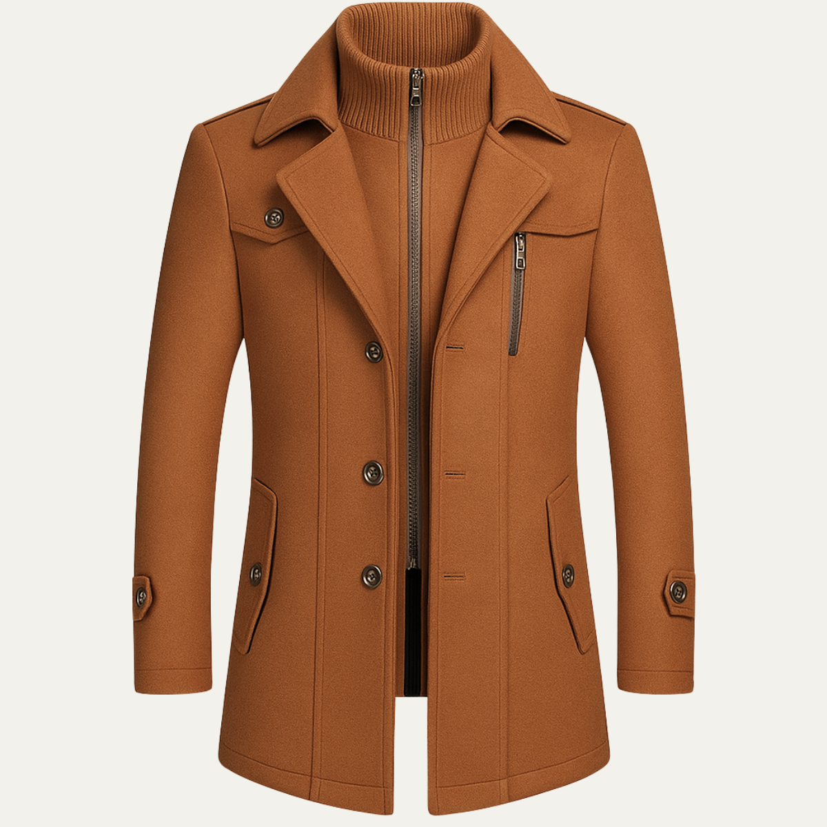 Ellendale Men's Wool Blend Long Winter Overcoat - Fashinoza