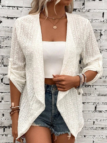 Women's Relaxed Fit Crochet Cardigan - Fashinoza