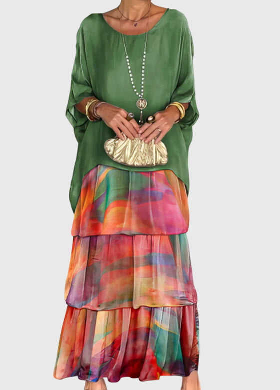 Camille | Womens Boho Layered Maxi Shorts Dress
