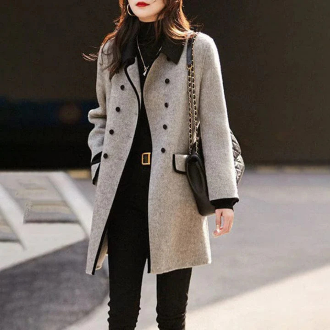 Women's Long Winter Trench Coat - 
Fashinoza