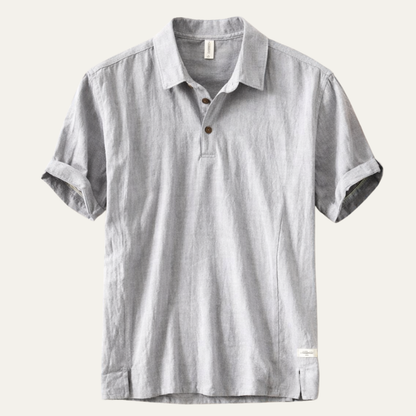 Montrose Ridge Men's Linen Polo Shirt Short Sleeve Casual - Fashinoza
