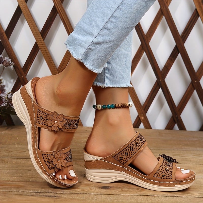Women's Wedge Slide Sandals - Fashinoza