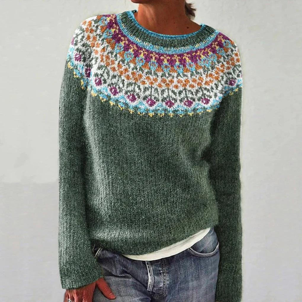 Women's Floral Sweater Bright Color