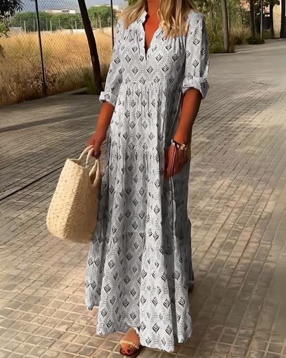 Boho Long Dress Floral Print
