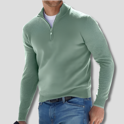 Men's Cotton Sweater Zipper Collar