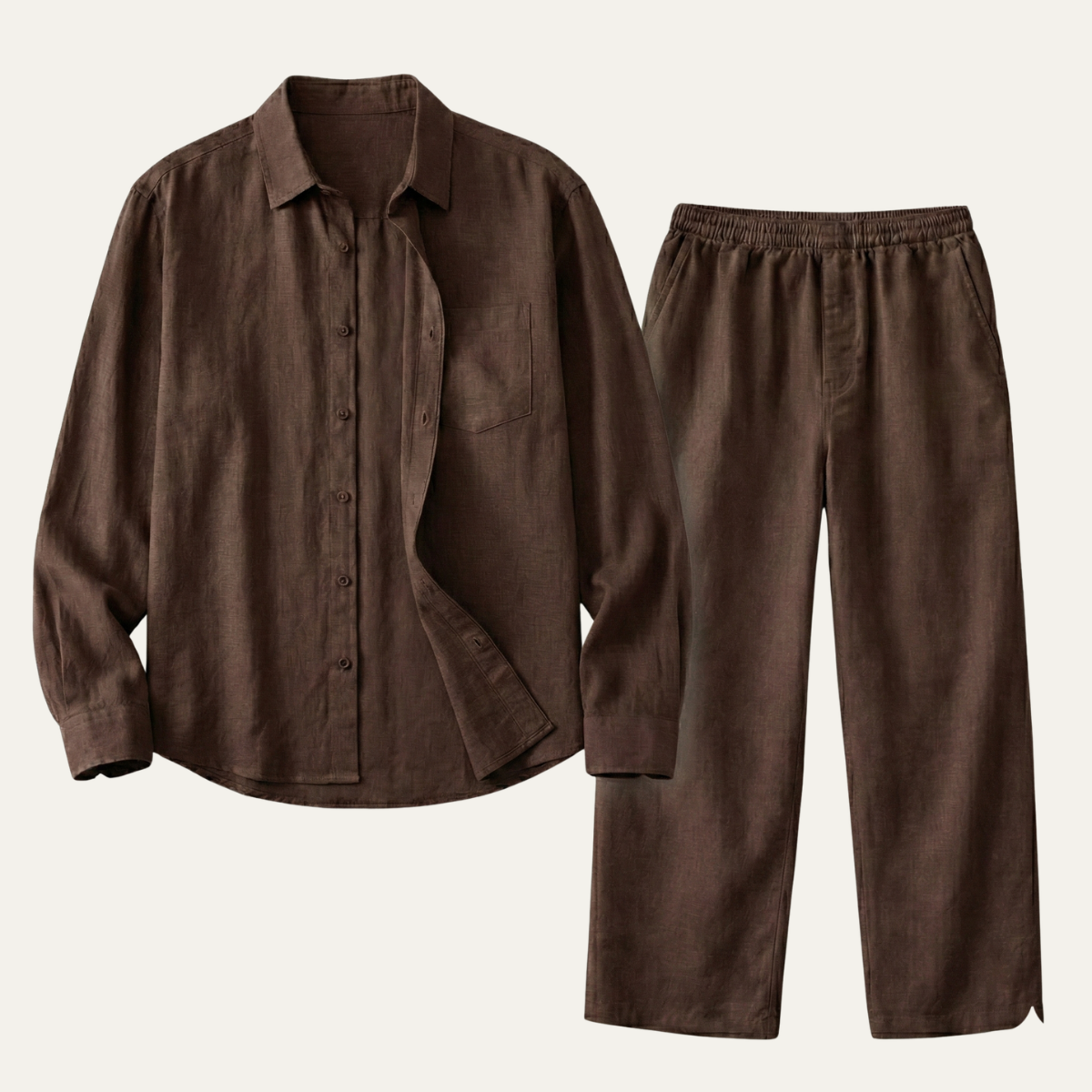Men's Linen Shirt And Pants Oversized Set