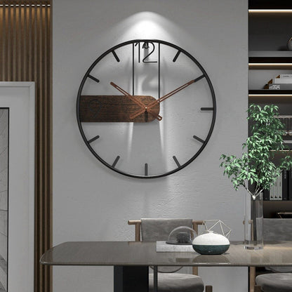 Steel Walnut Modern Wall Clock - Fashinoza