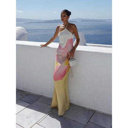 Hannah Women's Floral One Shoulder Maxi Dress