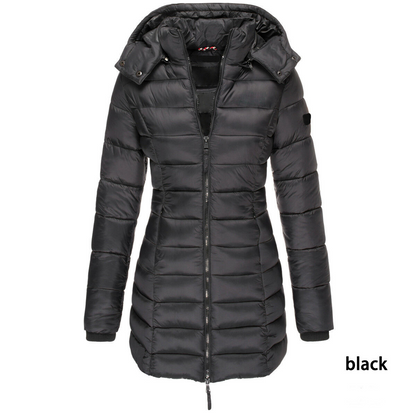 Long Quilted Winter Puffer Coat for Women