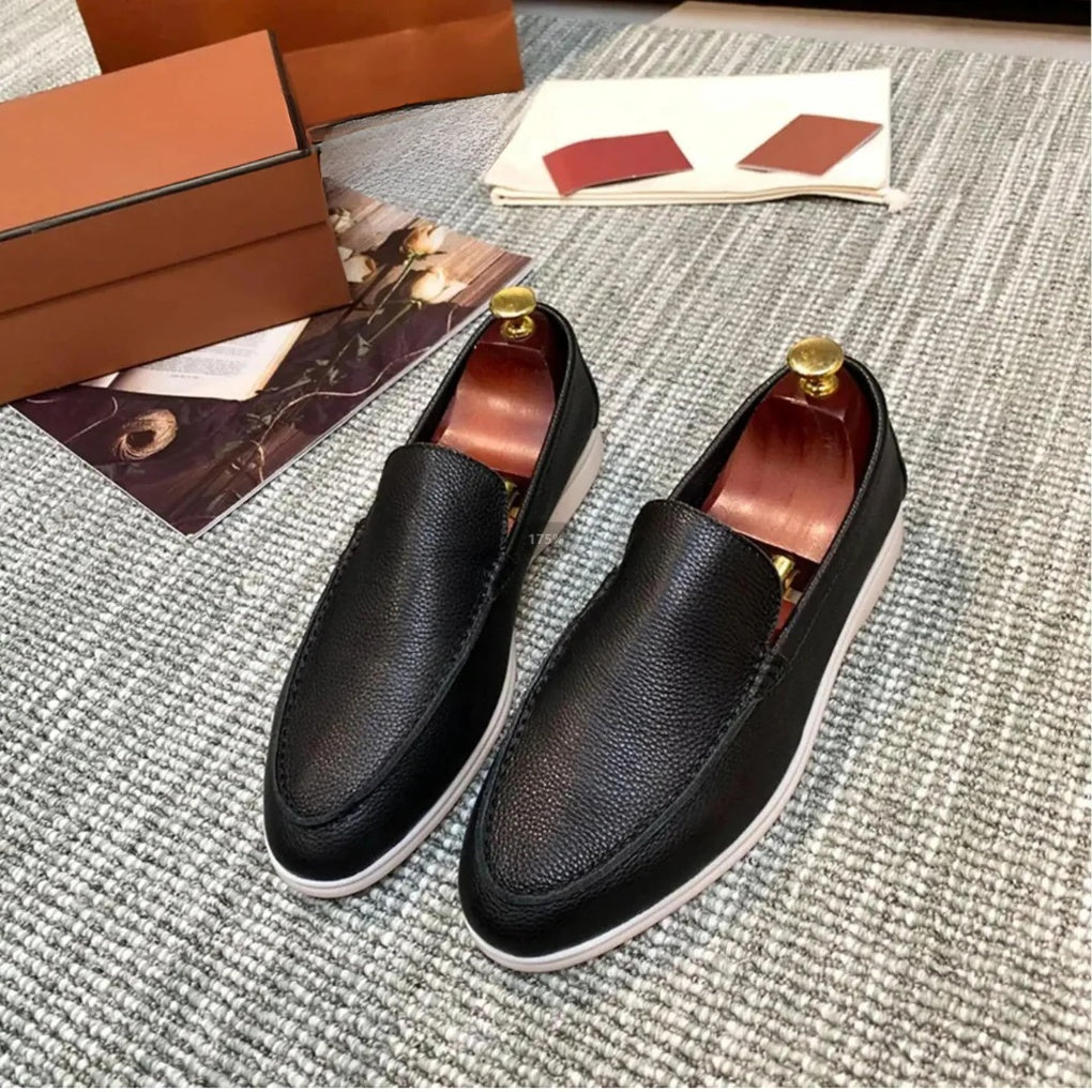 Ladies Loafers Elegant Leather Slip On Shoes
