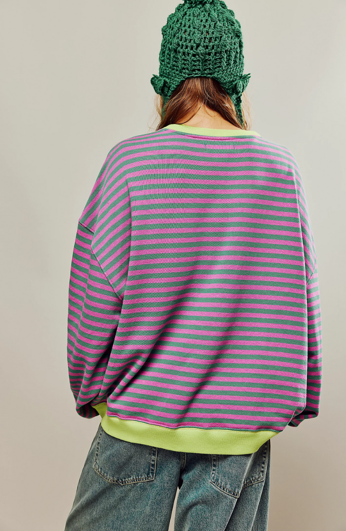 Alana | Women Spring Striped Crewneck Sweater