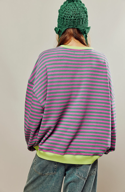 Alana | Women Spring Striped Crewneck Sweater