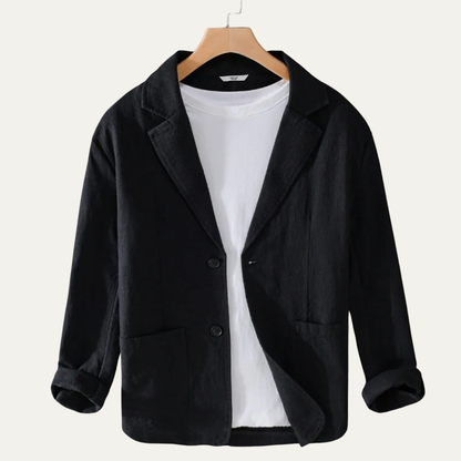 Men's Linen Blazer Solid Color Casual