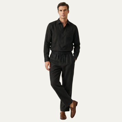Men's Linen Shirt And Pants Oversized Set
