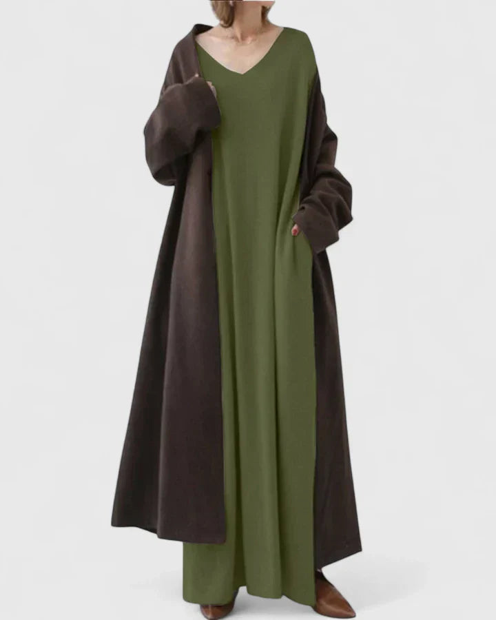 Women’s Long Sleeve V-Neck Maxi Dress
