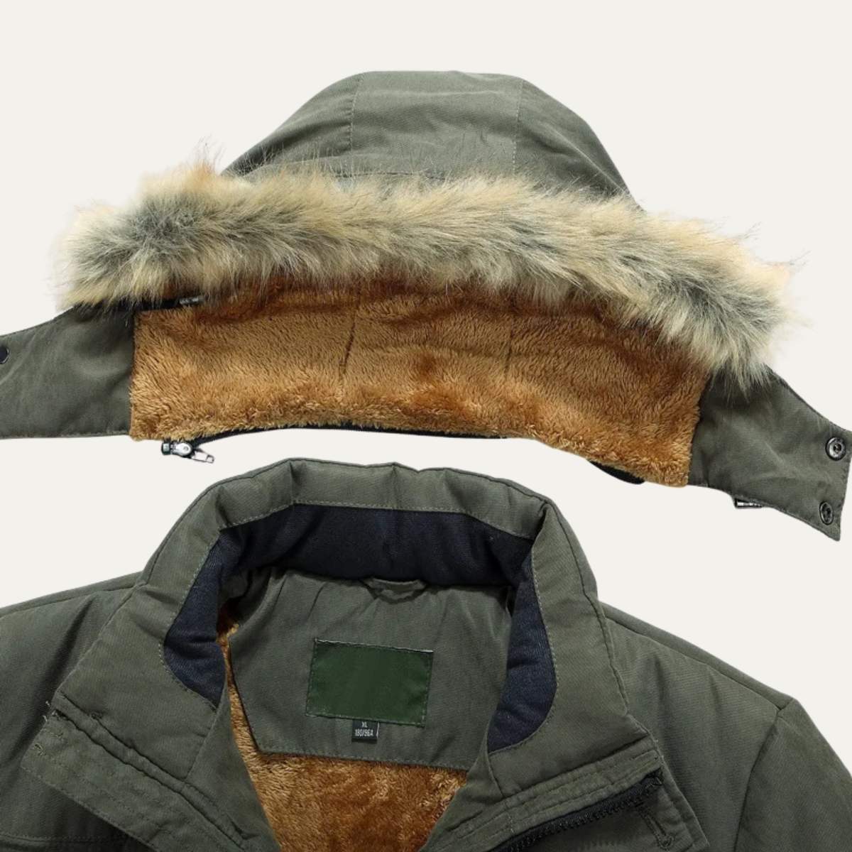 Lago Maggiore Men's Thick Fleece Winter Jacket