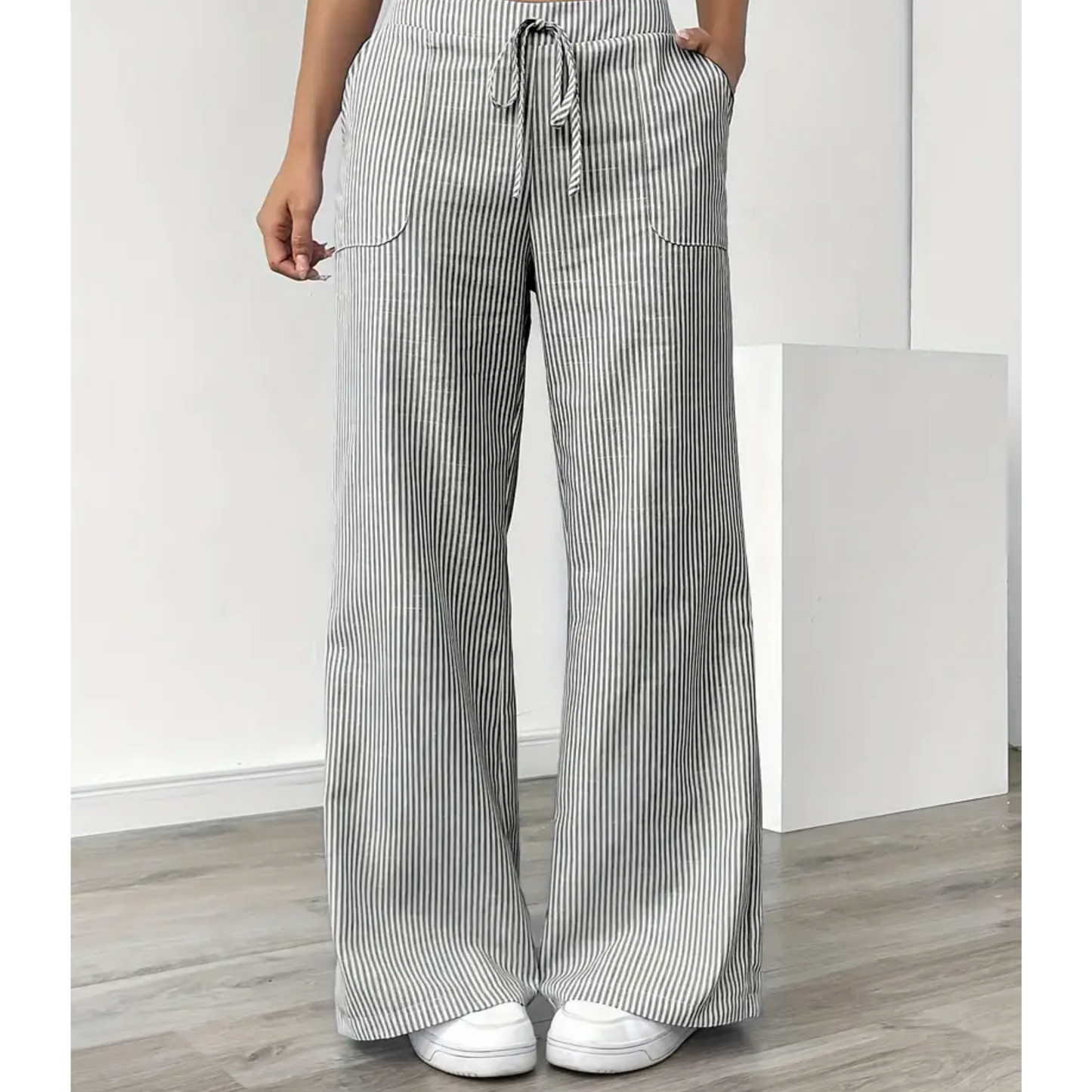 Women's Striped Pants With Pockets