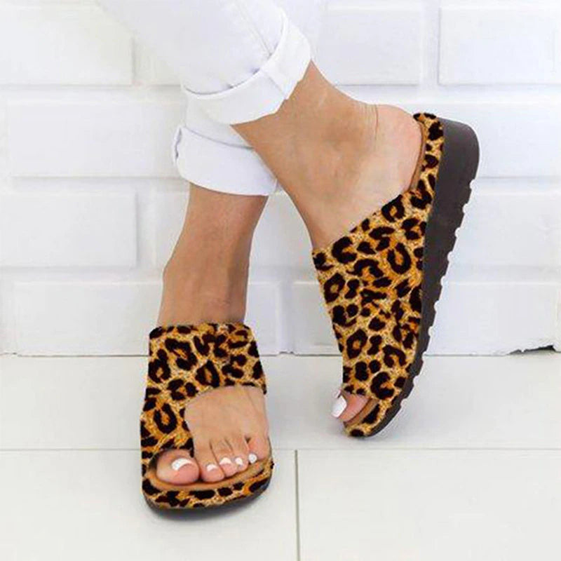 Orthopedic Bunion Corrector Sandals for Women with Arch Support and PU Leather