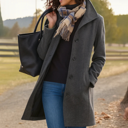 Women's Mid-Length Single-Breasted Coat