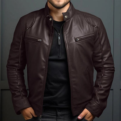 Men's Retro Motorcycle Jacket Vintage Leather Everyday Comfort