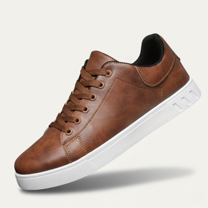 Men's Classic Low Leather Shoes Brown - Fashinoza