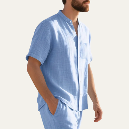 Men's Linen Button Up Shirt Lightweight