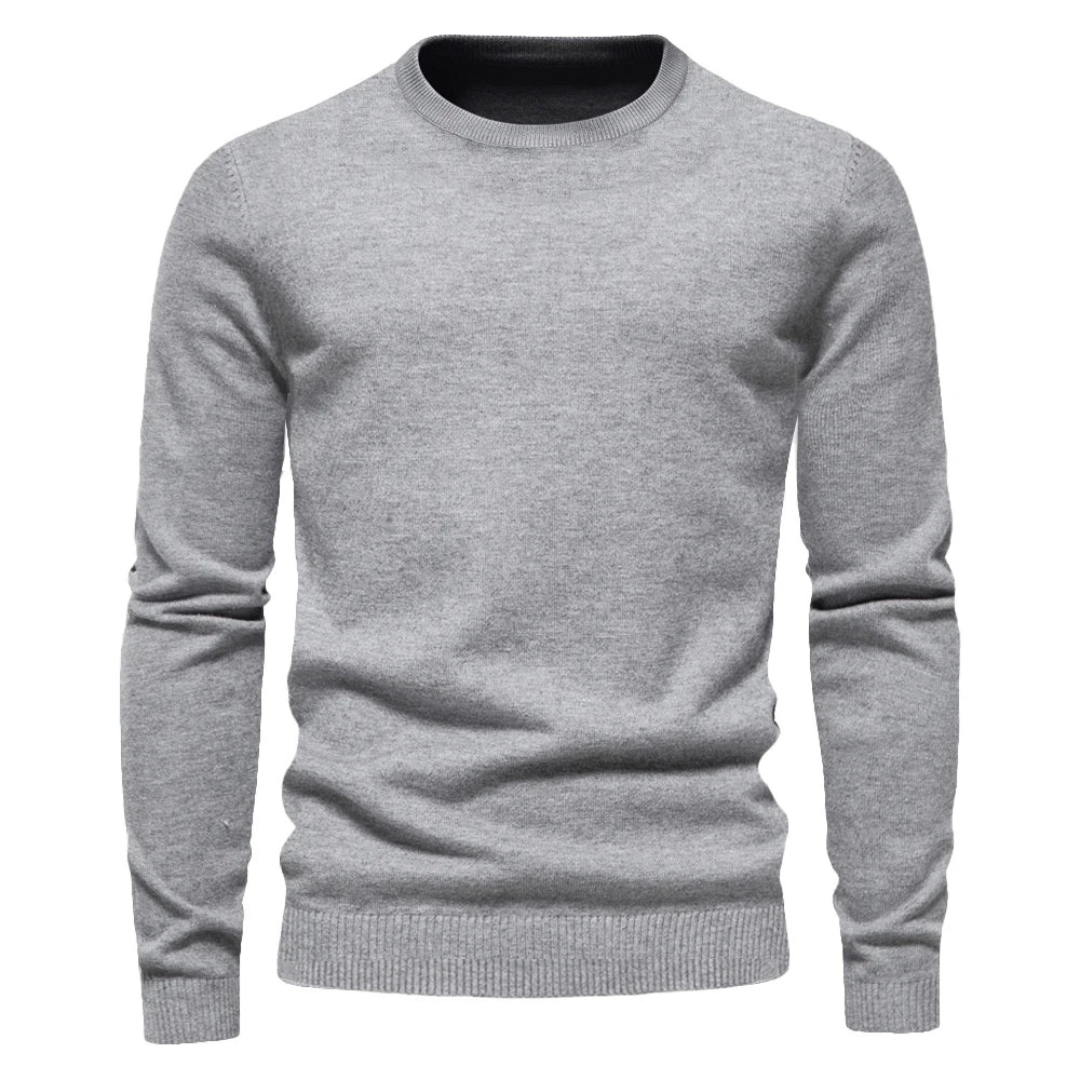 Men's Long Sleeve Sweater Solid Design