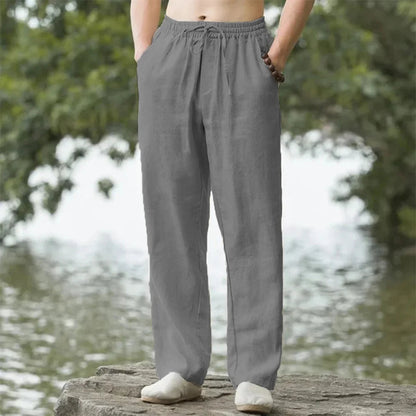 Men's Linen Beach Pants Lightweight Summer Comfort