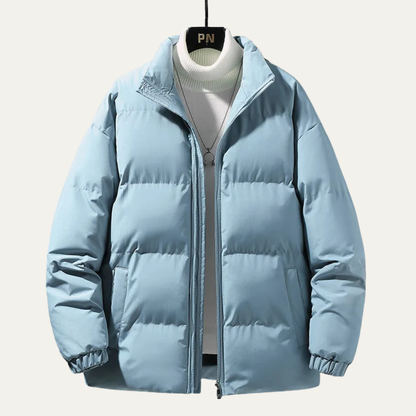 Men's Puffer Jacket Thick Padded Warm Black