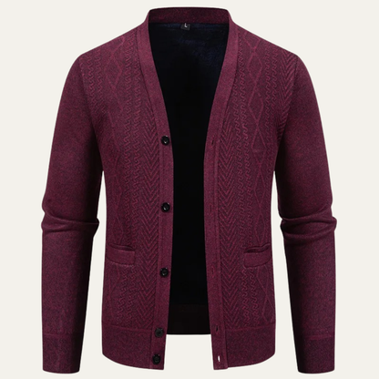 Men's V Neck Knitted Cardigan Casual Button Up