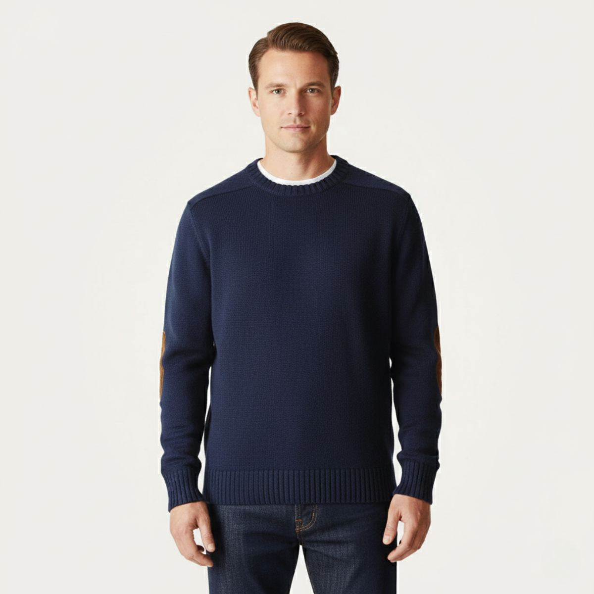 Briarwood Men's Knit Sweater Elbow Patches Oversized