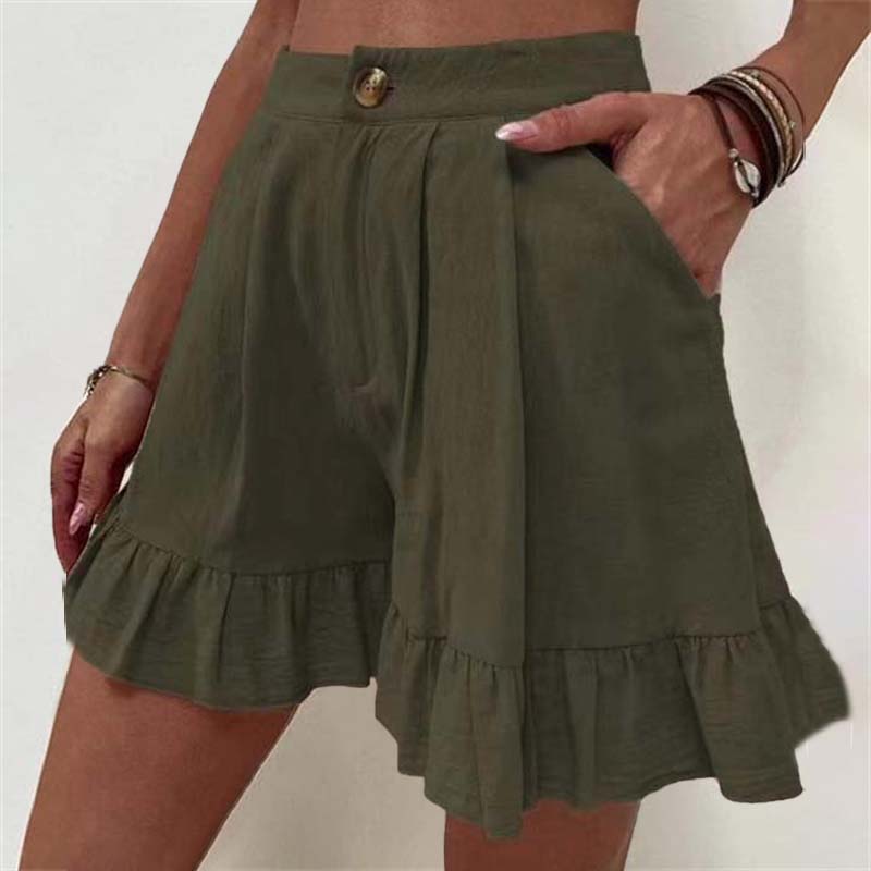 Women's High Waist Ruffle Shorts