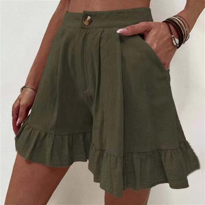 Women's High Waist Ruffle Shorts