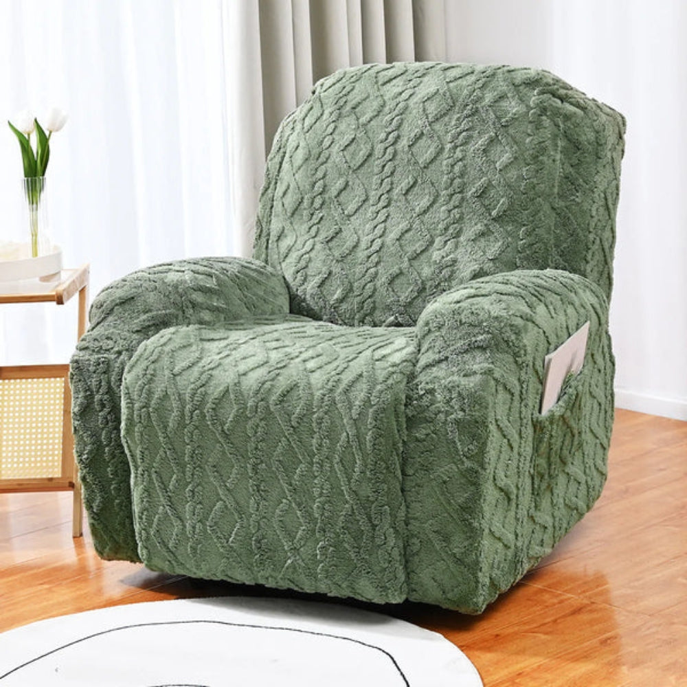 Plush Recliner Sofa Cover Soft Non-Slip Winter - Fashinoza