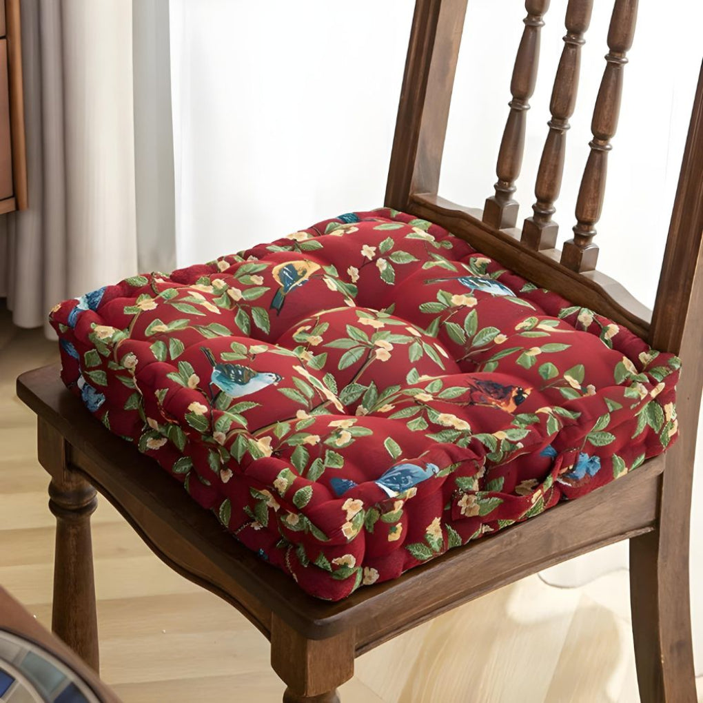 Padded Chair Cushion With Ties For Dining Patio Chairs