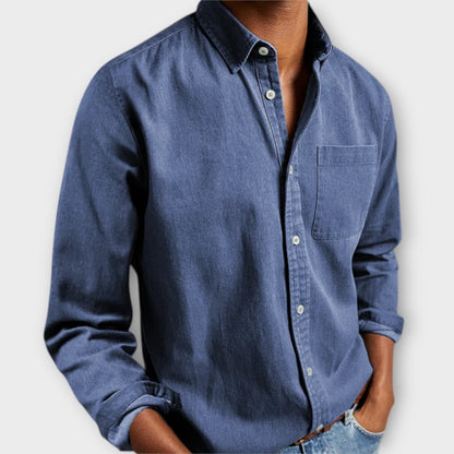 Men's Long Sleeve Dress Shirt With Chest Pocket