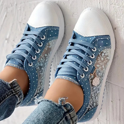 Women's Casual Sneakers Floral Panels