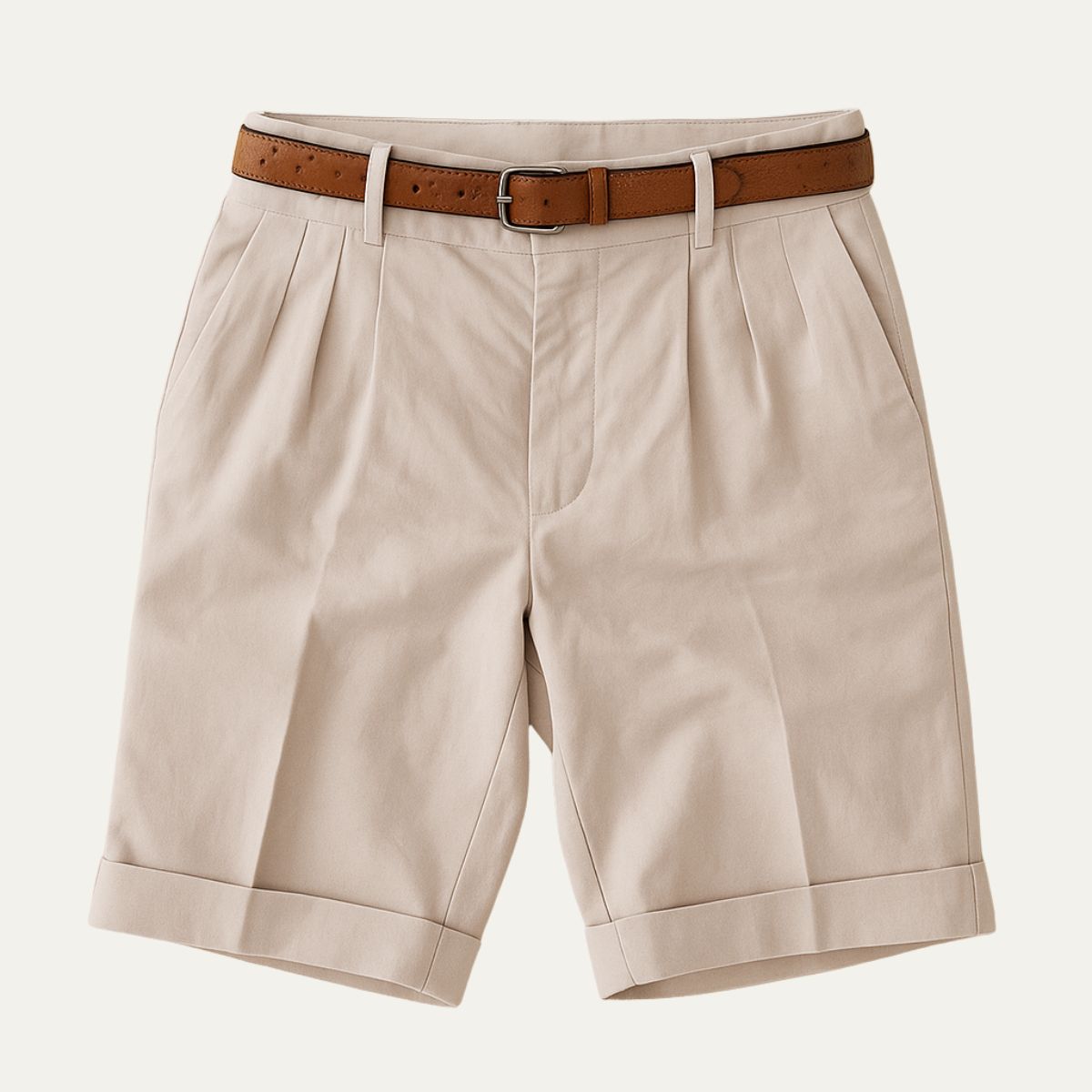Henwick Men's Linen Shorts Tailored Summer Beige - Fashinoza