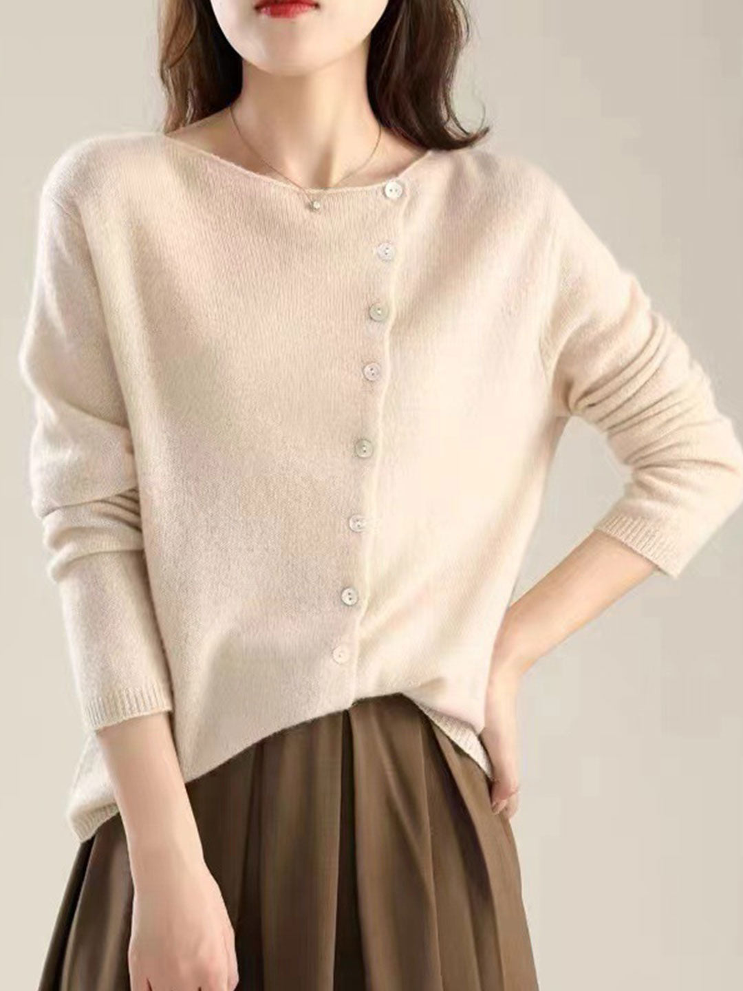 Women's Asymmetric Cardigan Long Sleeves