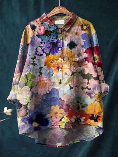 Maya | Women Floral Button Front Pocket Blouse
