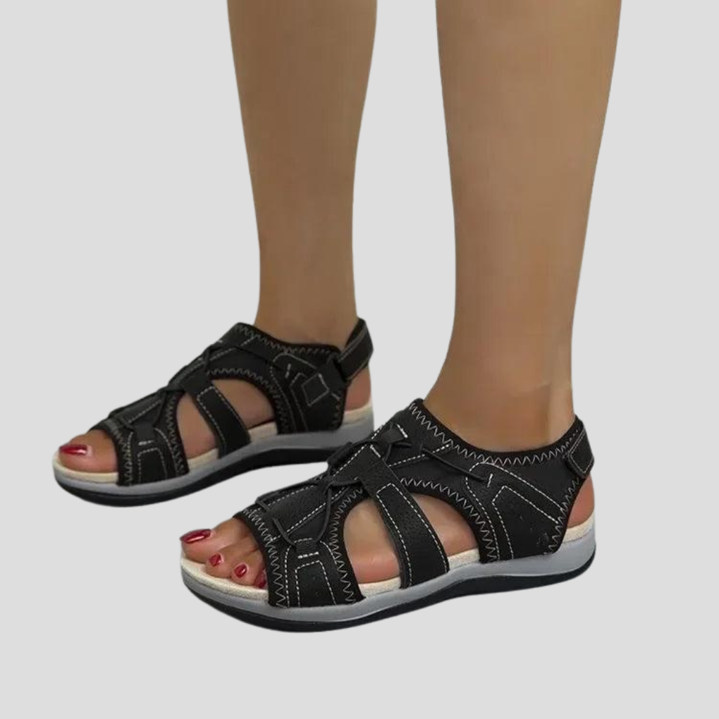 Women's Strappy Sandals Leather Brown