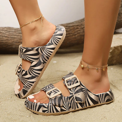 Estelle Women's Flat Sandals Adjustable Buckle