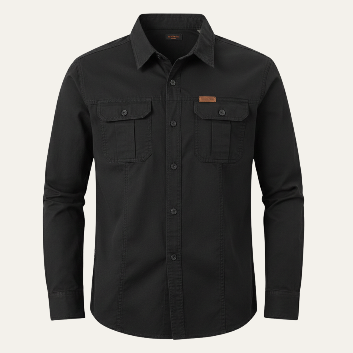 Men's Soft Cargo Shirt Multi Pocket Solid Color Cotton