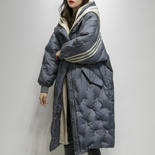 Gabrielle | Women’s Warm Hooded Quilted Long Coat
