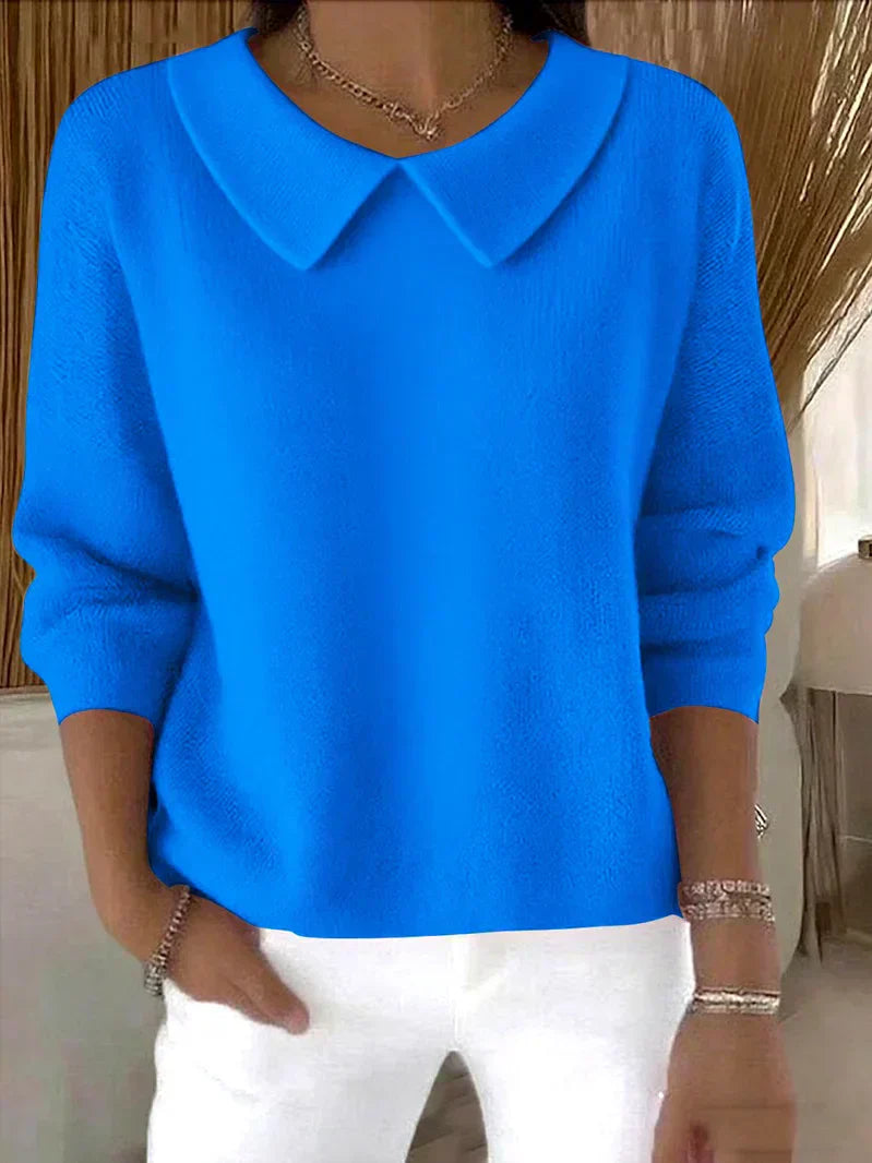 Women's Long Sleeve Sweater With Collar