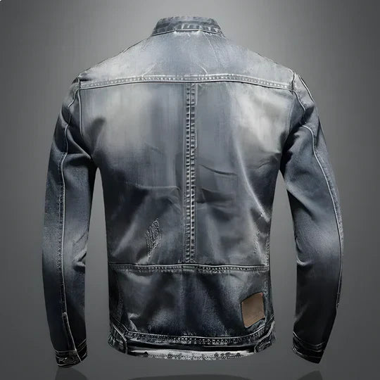Men's Retro Denim Jacket Comfortable Rugged Blue
