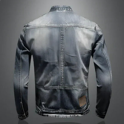 Men's Retro Denim Jacket Rugged Blue