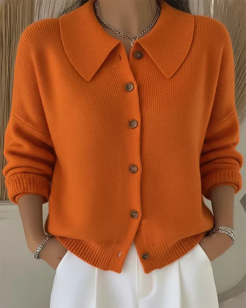 Women's Button Collar Cardigan