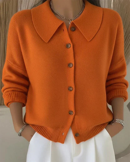 Women's Button Collar Cardigan