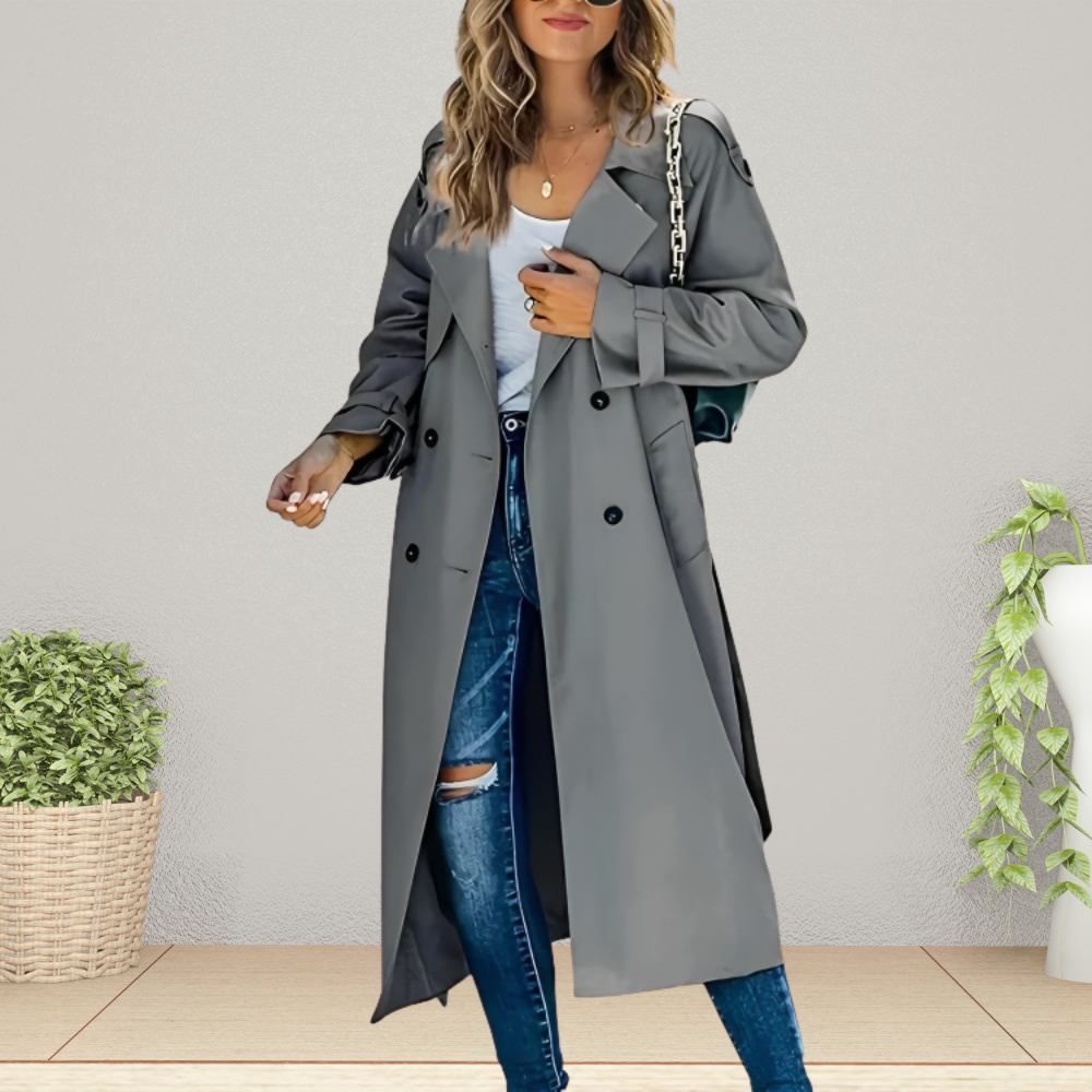 Women's Mid-Season Trench Coat Jacket - Fashinoza